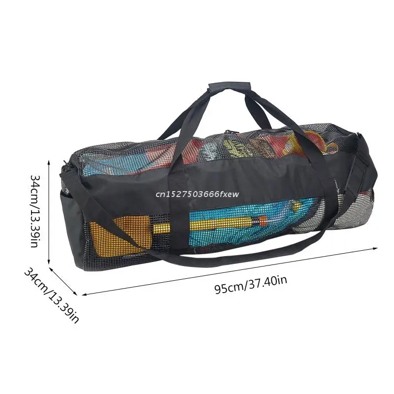 Mesh Dive Bag for or Snorkeling Diving Snorkel Gear Bag Extra Large Beach Bags with Zipper Beach Duffel Bag