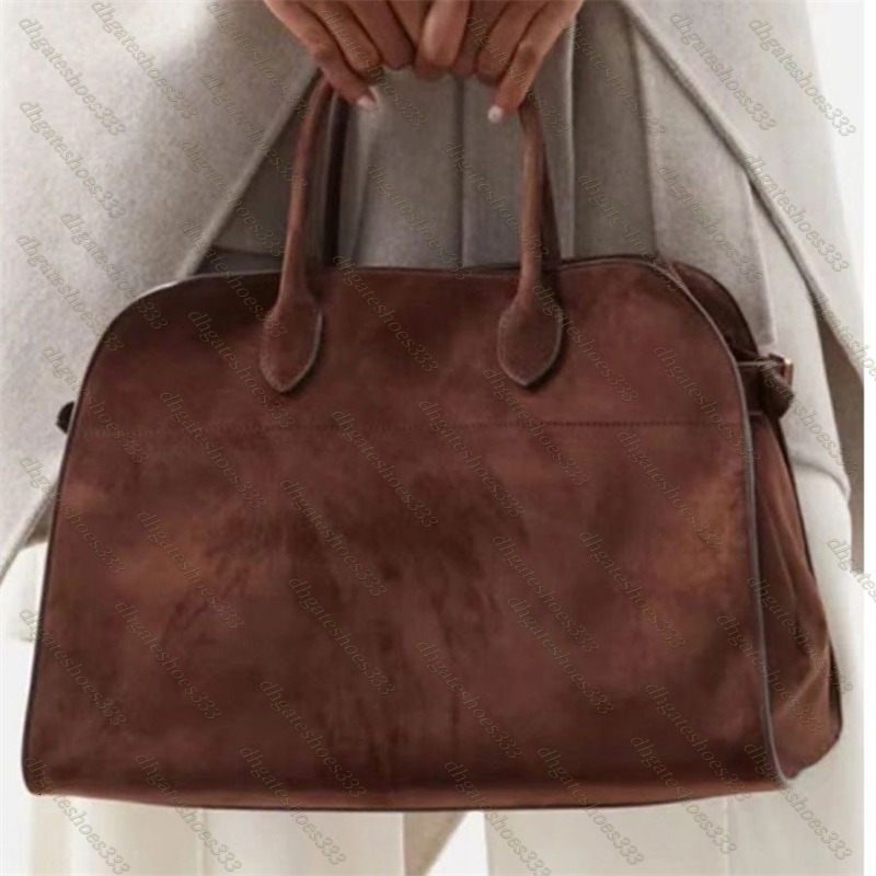 designer bag Manu Atelier Suede Bag Shoulder Bags Large Designer Bags Margaux Real Leather bag Commuter Travel handbags Brown Black bag