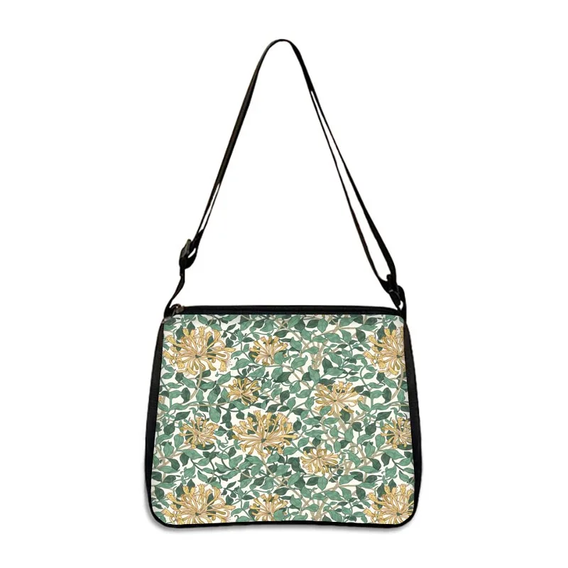 William Morris Shoulder Bag Black Cat Witch / Witchcraft Handbags Girls Crossbody Bag for Travel Canvas Underarm Bags
