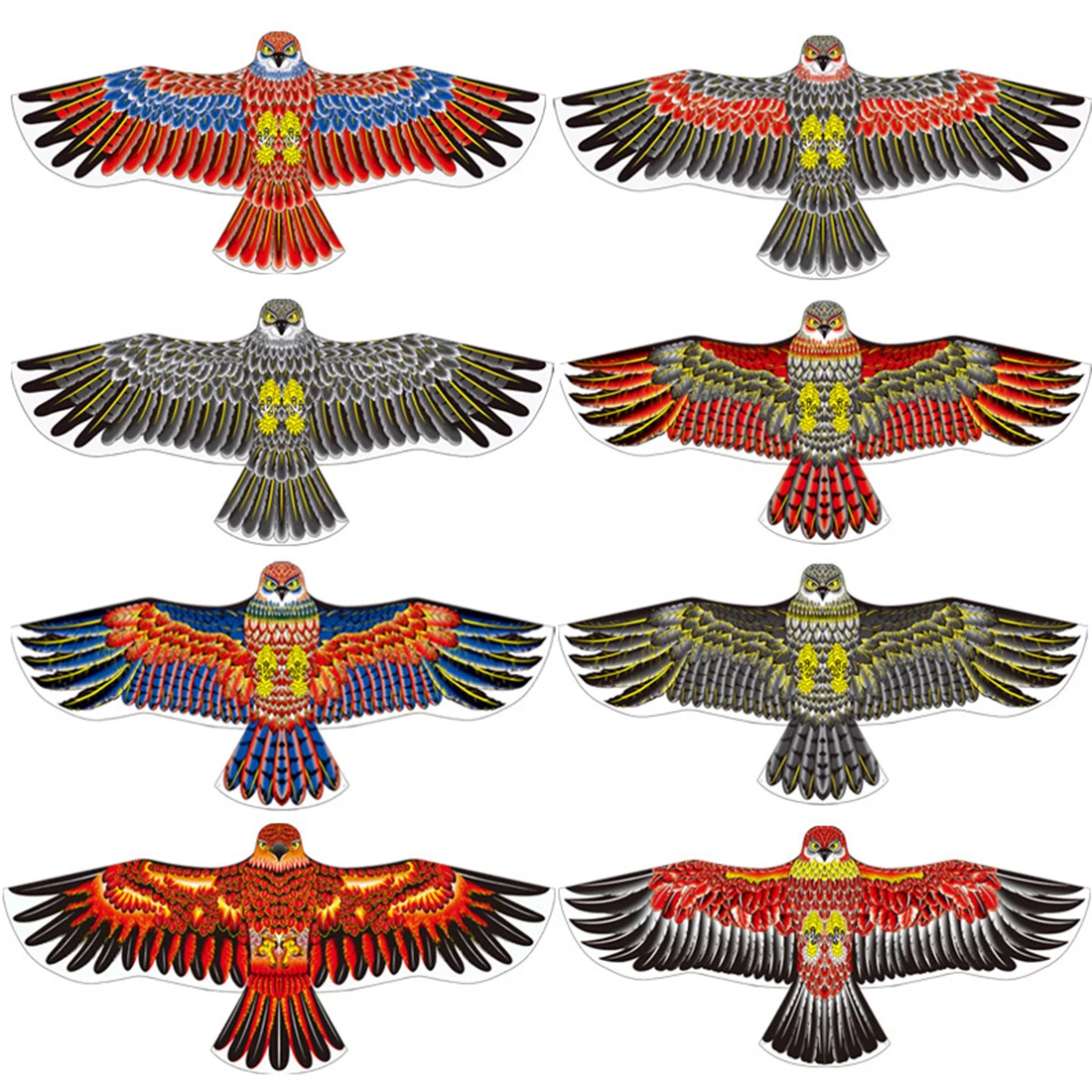 1.2M Emulational Flying Hawk Kite Scarecrow Bird Repellent for Garden Yard Child Outdoor Animals Cute Kite Toys