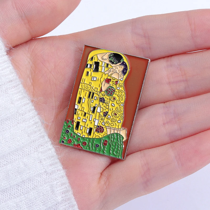 The Kiss - Gustav Klimt Enamel Pin Art Oil Painting Brooches Lapel Badges Backpack Jewelry Gift For Passionate About Art Friends