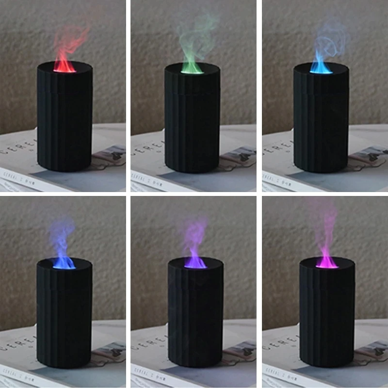 Car Essential Oil Diffuser Flame Aroma Diffuser Vehicle Humidifier Auto Air Purifier Home Air Freshener Diffuser Scent Machine