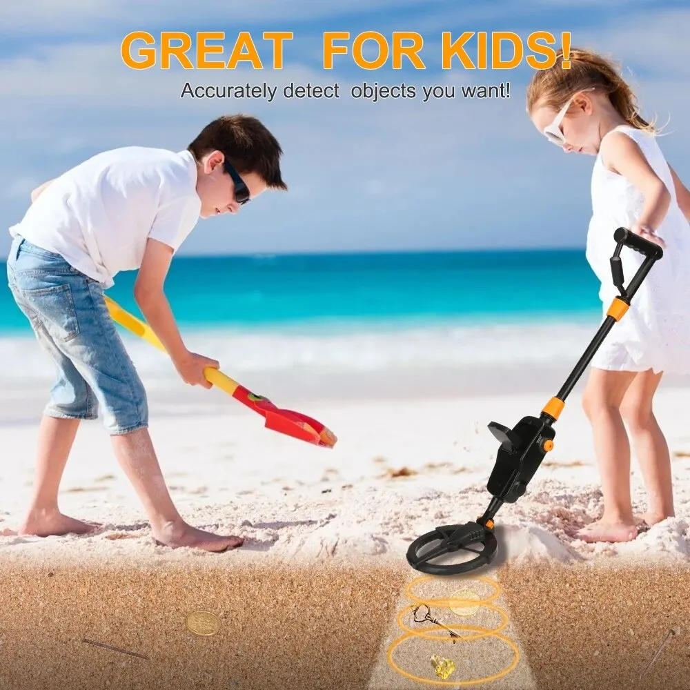 7.4 Inch Waterproof Kid Metal Detectors Gold Detector Lightweight Search Coil (24"-35") Adjustable Metal Detector for Junior