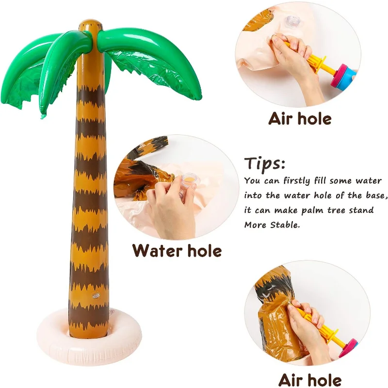 Inflatable Palm Tree Flamingo Banana Beach Ball Parrot Beach Pool Toys for Hawaiian Party Summer Pool Beach Party Decorations