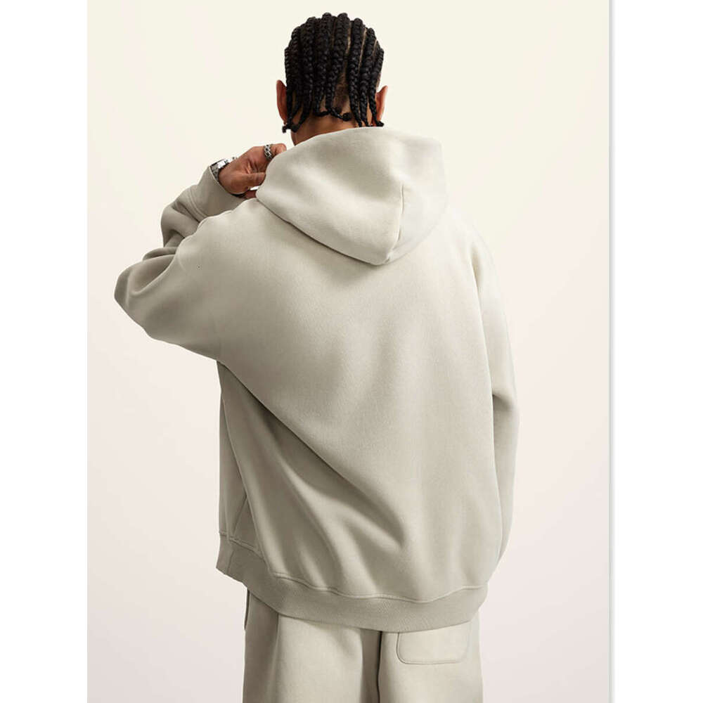 Bornladies Fashion Women Heavyweight Hooded Set Loose Warm Sports Pants Sweatshirt Plush Jackets Autumn Winter Couple Pullovers