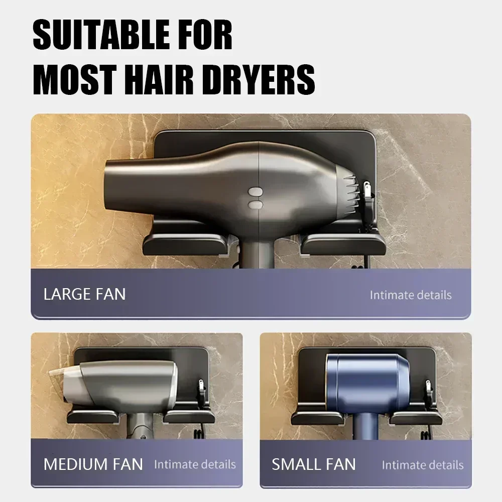 Hair Dryer Holder Bathroom Hair Straightener Stand Nail Free Shelves for Wall Room Bathroom Storage Rack Shelf Wall-mounted Home