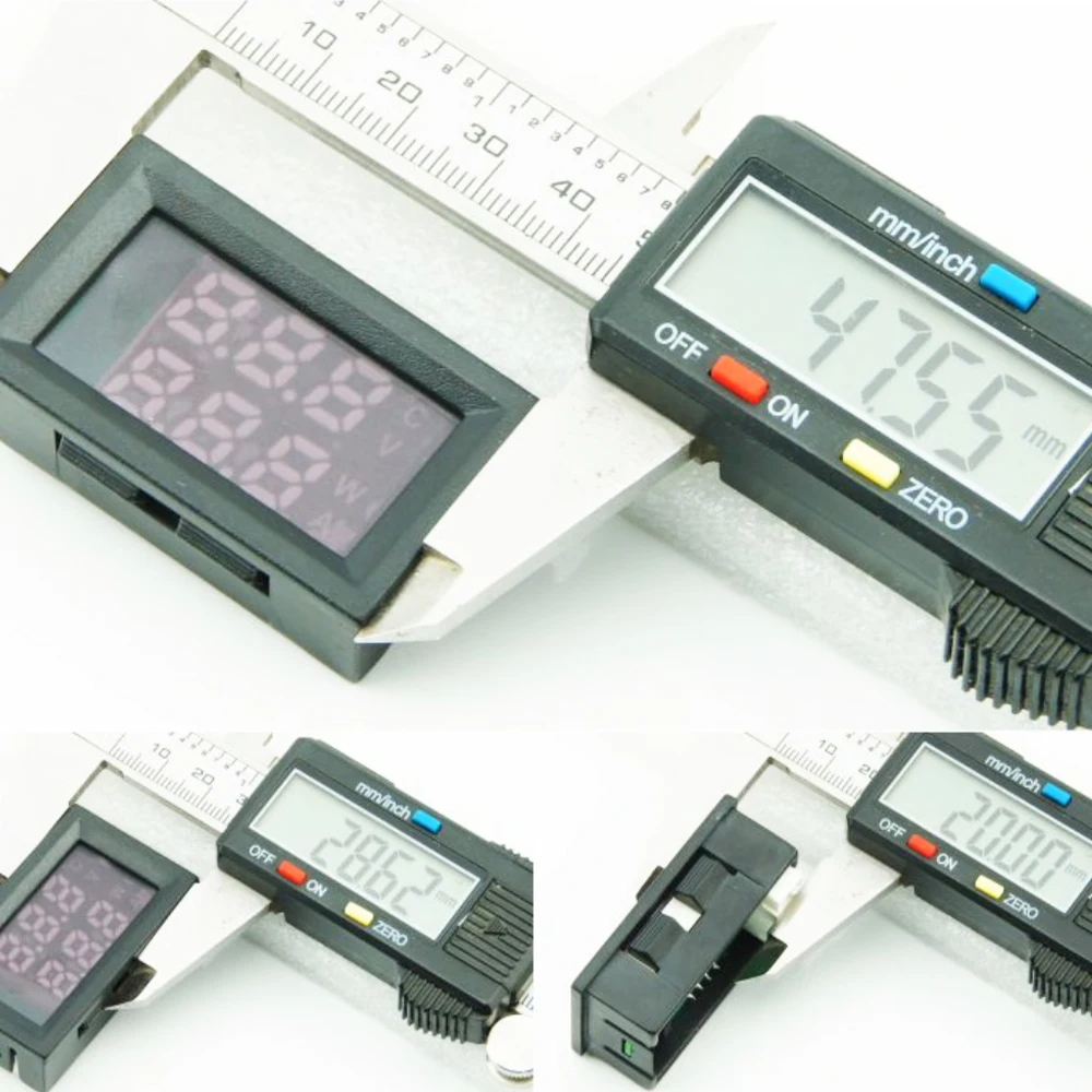 Digital Dual Display Voltmeter Meter DC4-30V Voltage Tester Temperature Sensor With 1m NTC 10K Probe Temp Detector