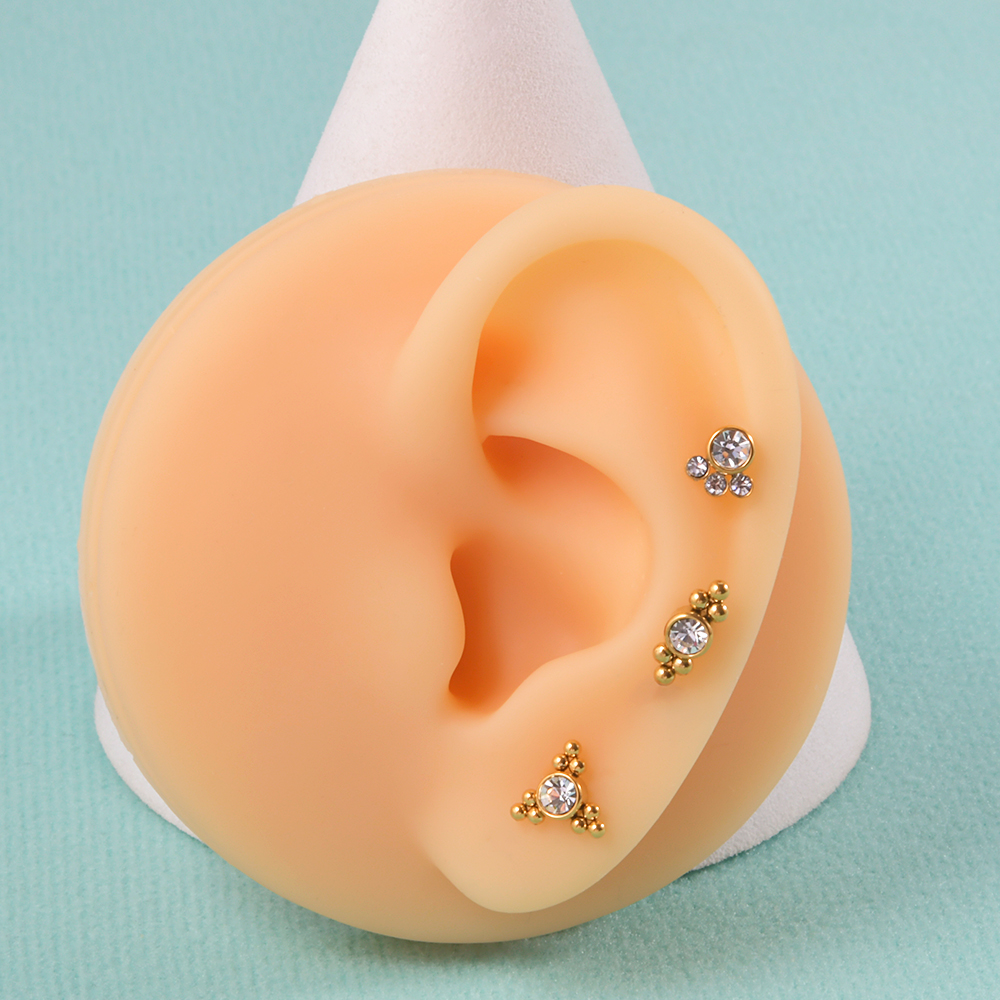 1PC Surgical Steel 16G Gold Plated Cz Labret Lip Nose Ring Dangling Earrings Ear Cartilage Tragus Helix Body Piercing Jewelry