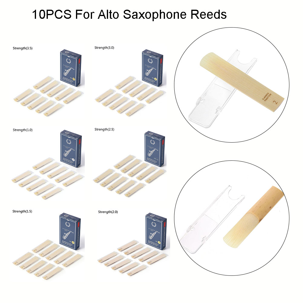 Saxophone== 10Pcs Reeds= Alto=== Full Size Strength 1.0 1.5 ddmysmile 2.0 2.5 3.0 3.5 Woodwind 71.5Mmx14.5Mm Saxophone Accessories Smile Alto=== == Re