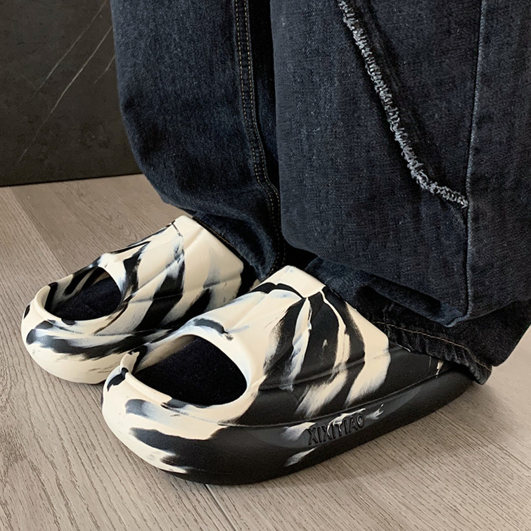 2024 New slippers women's summer shoes personality cool splash ink sports style slippers indoor street sandals girls beach shower slide