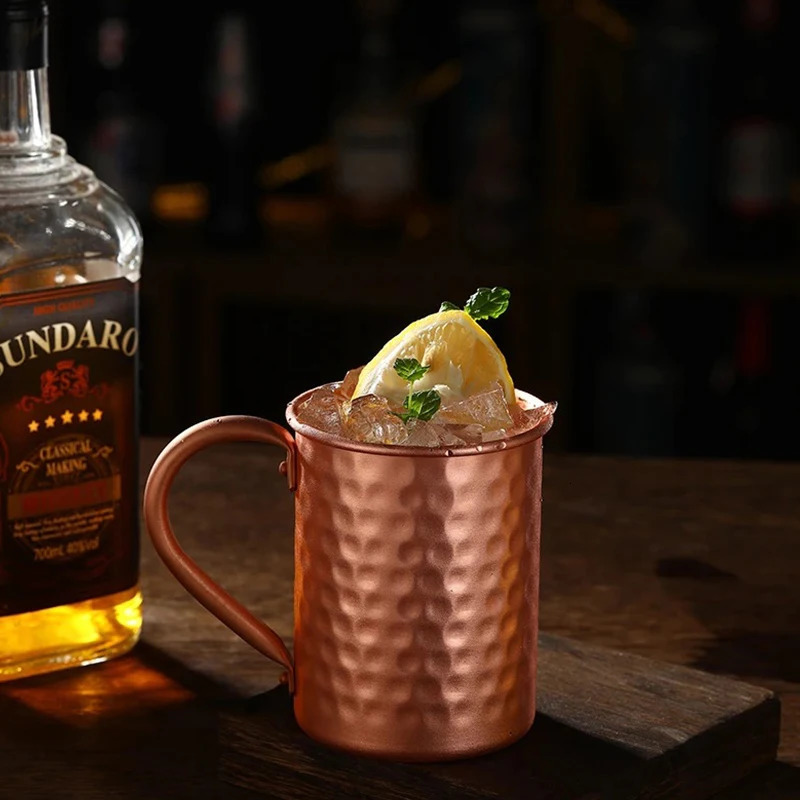 100 Copper Moscow Mule Mug Durable Coppery Beer Mugs Coffee Milk Cup Pure Bar Drinkware 241029
