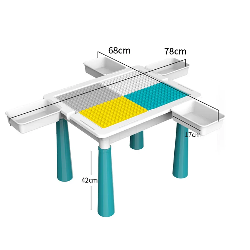 44cm Large Size Building Block Table Children's Educational Assembled Large Particle Building Blocks Multifunctional Game Table