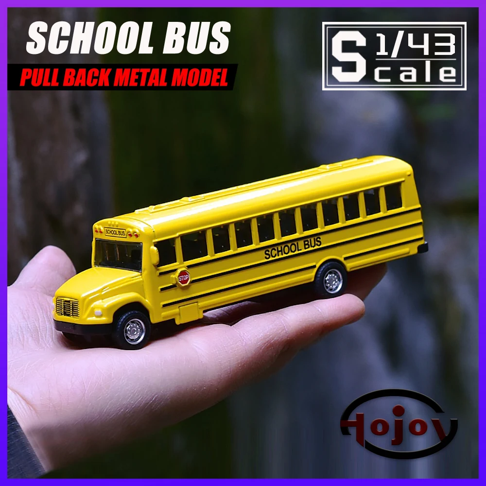 Metal Cars Toys Scale 1/43 School Bus Diecast Alloy Car Model for Boys Gift Children Kids Toy Vehicles Hobbies Collection
