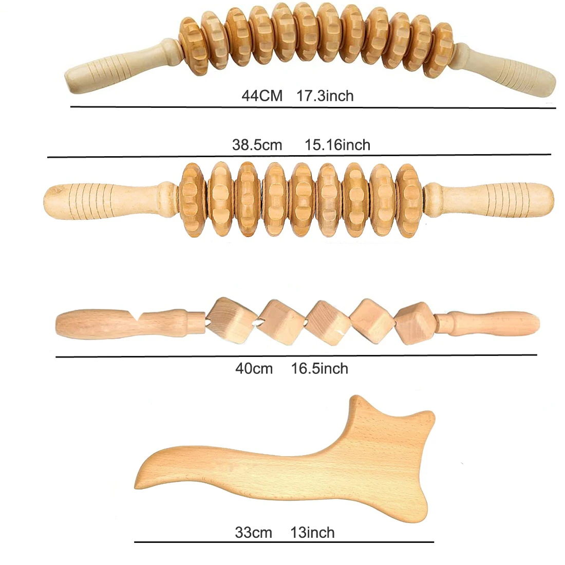 Wooden Muscle Roller Stick Wood Therapy Massager Tool for Maderotherapy,Anti-Cellulite, Lymphatic Drainage,Muscle Pain Relief