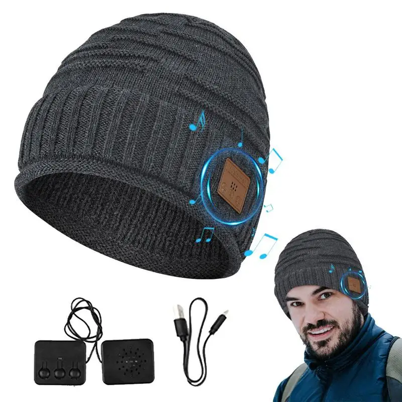 Beanie Headphones Washable Winter Warm Blue Tooth Beanies Handsfree Outdoor Sports Music Earphones Hat For Woman Men Teenagers