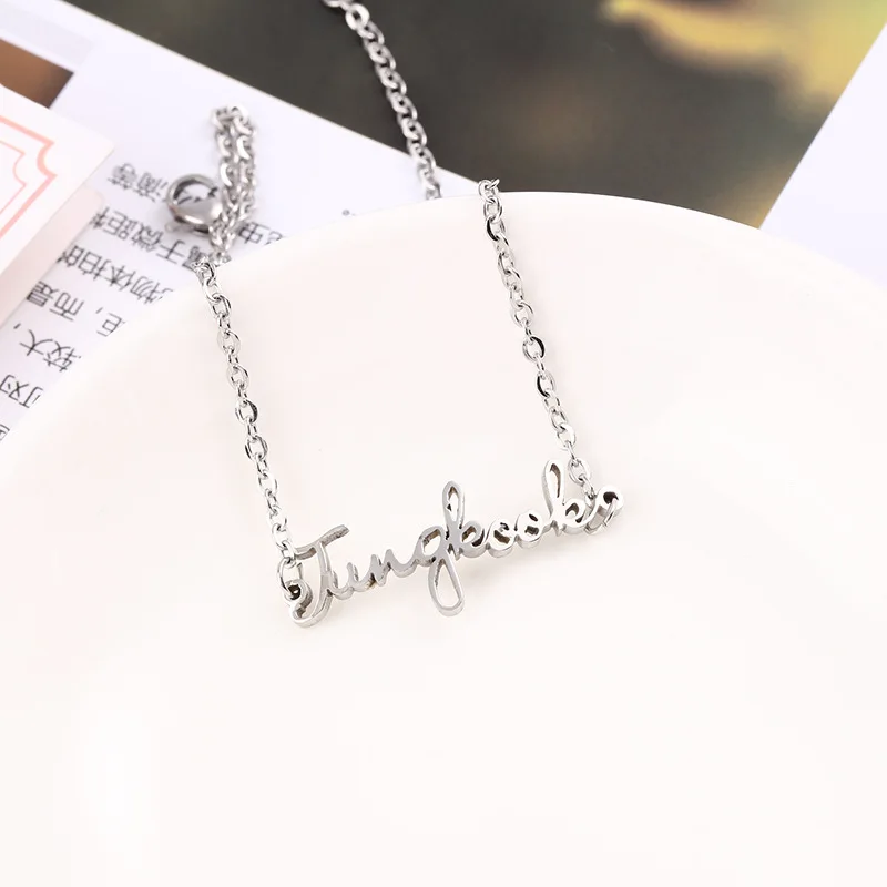 Kpop Bangtan Boys Suga Jimin Jin Jungkook V RM Member Name Titanium Steel Bracelet Letter Jewelry Best Friends Gift