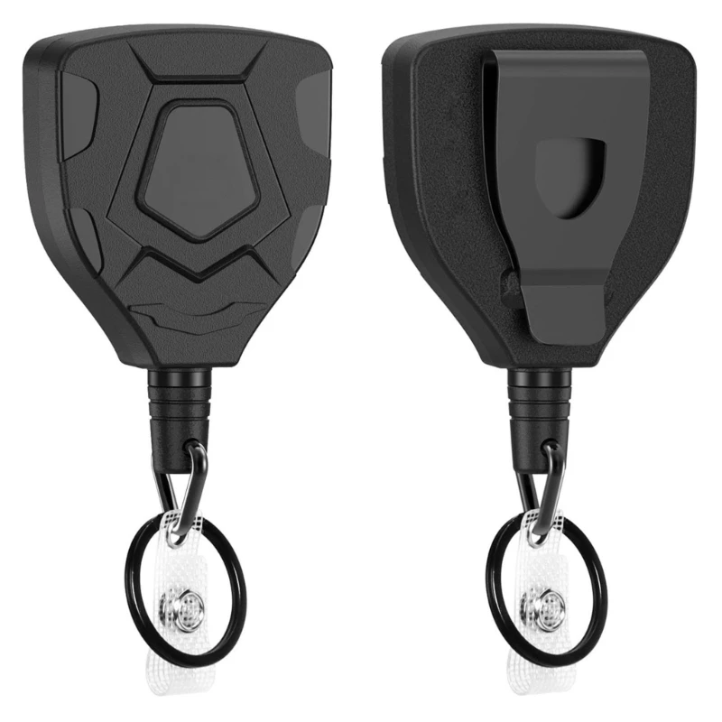 Heavy Duty Retractable Keychain Easy To Pull Buckle Rope Elastic Keychain Anti Lost Keyring Steel Retractable Cord Dropshipping