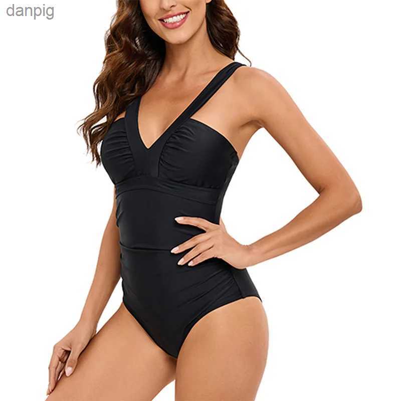 Women's Swimwear Dp V-One Piece Swimsuit Fashion One Piece Swimsuit Womens Bikini Vacation Beach Swimsuit Push Up Brazil One Piece Suits Y240403