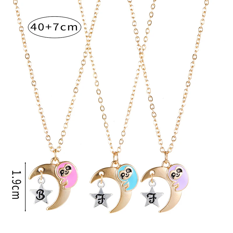 Qpeach 3Pack Heart Flower Butterfly Star Glitter Pendant Best Friend Girls BFF Necklace of 3 for Kids Friendship Jewelry Gifts