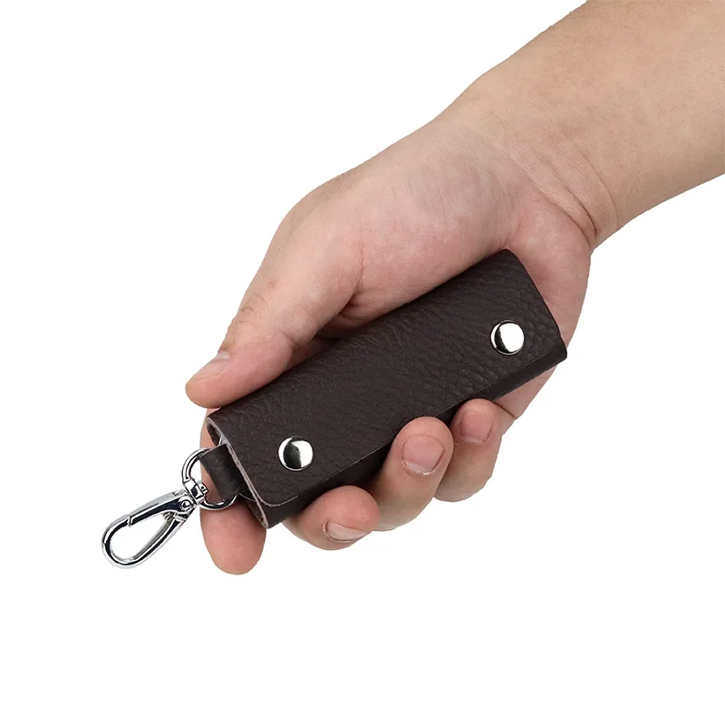 Vintage Key Wallet Car Key Pouch Bag Case Holder Chain Covers Zipper Housekeeper Pocket Key Organizer Smart Leather Keychain