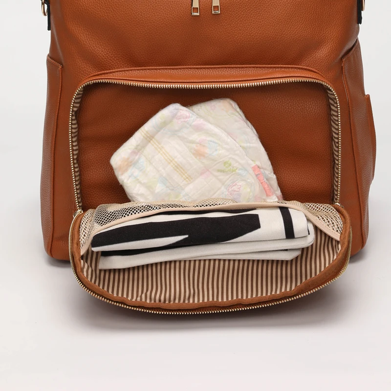 Mommy bag maternal and infant shoulder bag large capacity new pure leather waterproof multifunctional bag baby storage bag