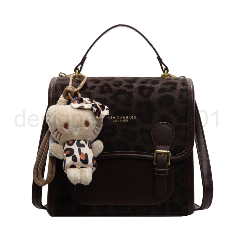 Classic Designer Bag Fashion 10a Top Woman Handbagevening Bags Popular Color Blocking Niche Leopard Print New Versatile Womens Single Shoulder Backpac
