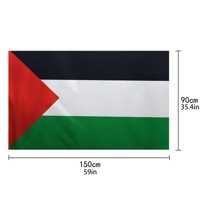 90X150Cm Palestine Flag High Quality Polyester Gaza Palestinian Freedom Banner Office Parade Festival Home Decoration