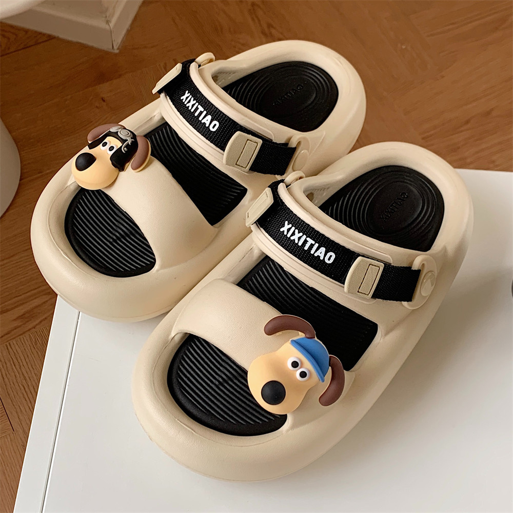 2024 New Slippers for Women Summer Shoes Fun Cute puppy dog slippers Indoor Street Sandals for girls Beach shower slide