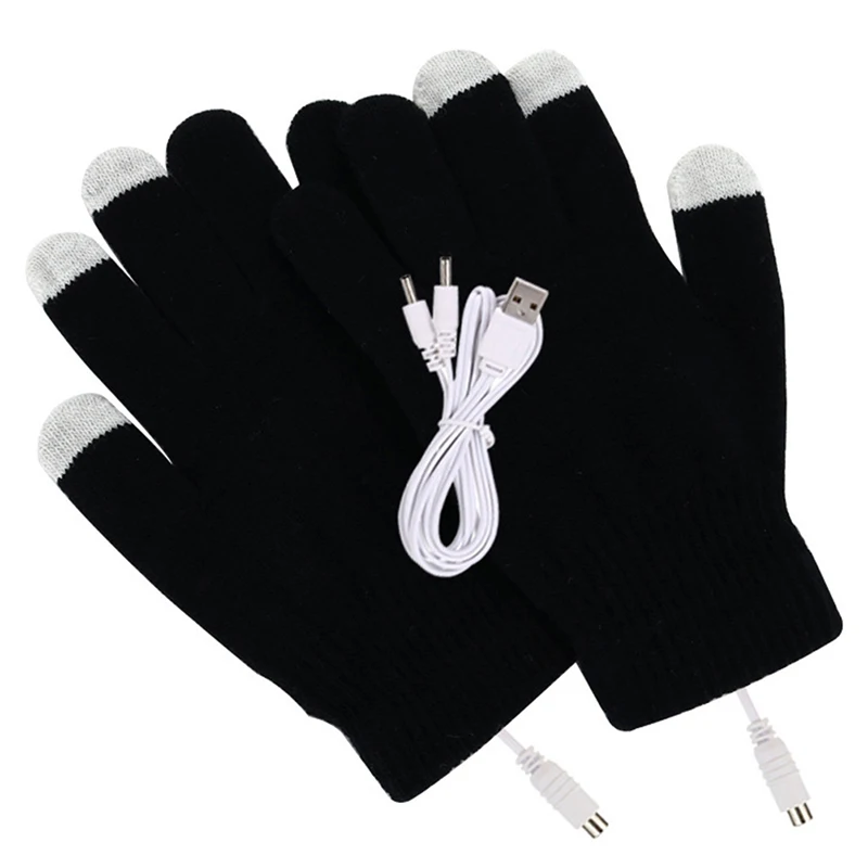 USB Heated Gloves for Men Women Gloves Warm Portable Knitting Heating Hands Warmer Touch Screen Gloves Winter Outdoor Gloves 8ce11 5 5c3f0