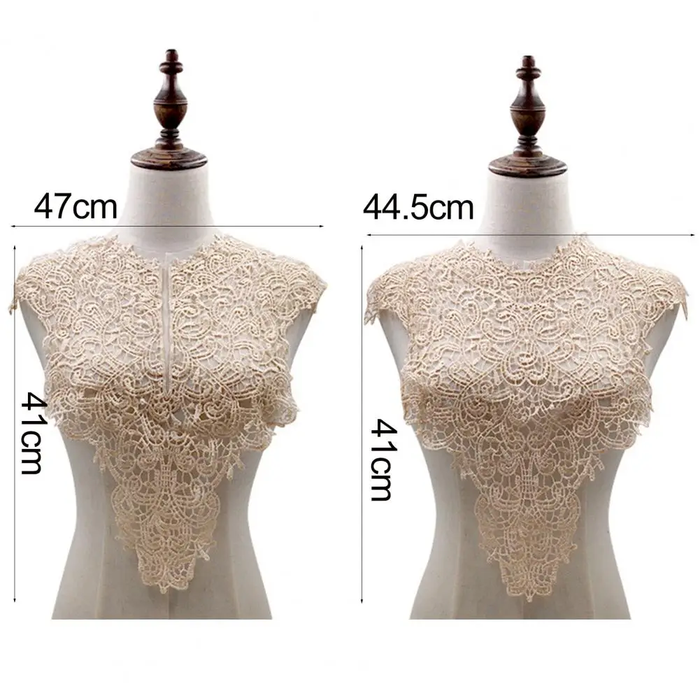 Lace Fake Collar Soft Fabric Embroidered Corsage Big Flowers Lace Applique Detachable 2025 Front/Back Collar Female Lace new Neck Collar