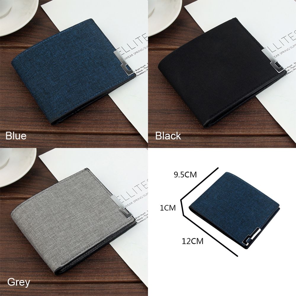 Men's Multifunctional Canvas Wallet Leisure Travel Lightweight Portable Short Style All Match Male Credit Card Holder Coin Purse
