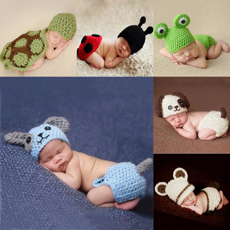 Styles Infant Photo Shoot Clothes Cute Animal Crochet Knit Costume Accessories Newborn Photography Props 5