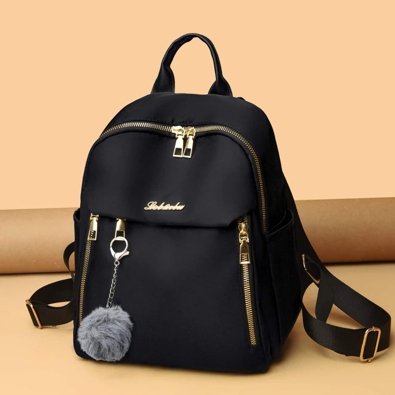 Black Large Capacity Backpacks Travel Bag Solid Harajuku Student Schoolbag Backpack Unisex Bags High Street