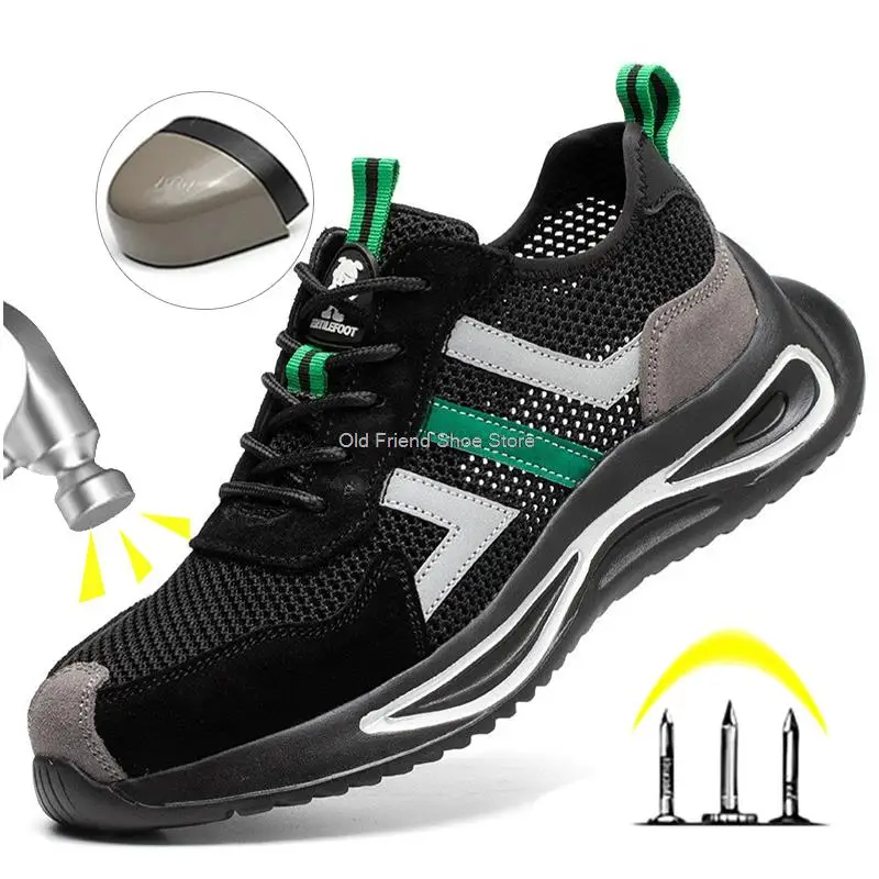 Puncture Proof 2025 Safety Shoes Men Work Shoes Steel Toe new Breathable Work Safety Boots Men Women Indestructible Footwear Sneakers Men