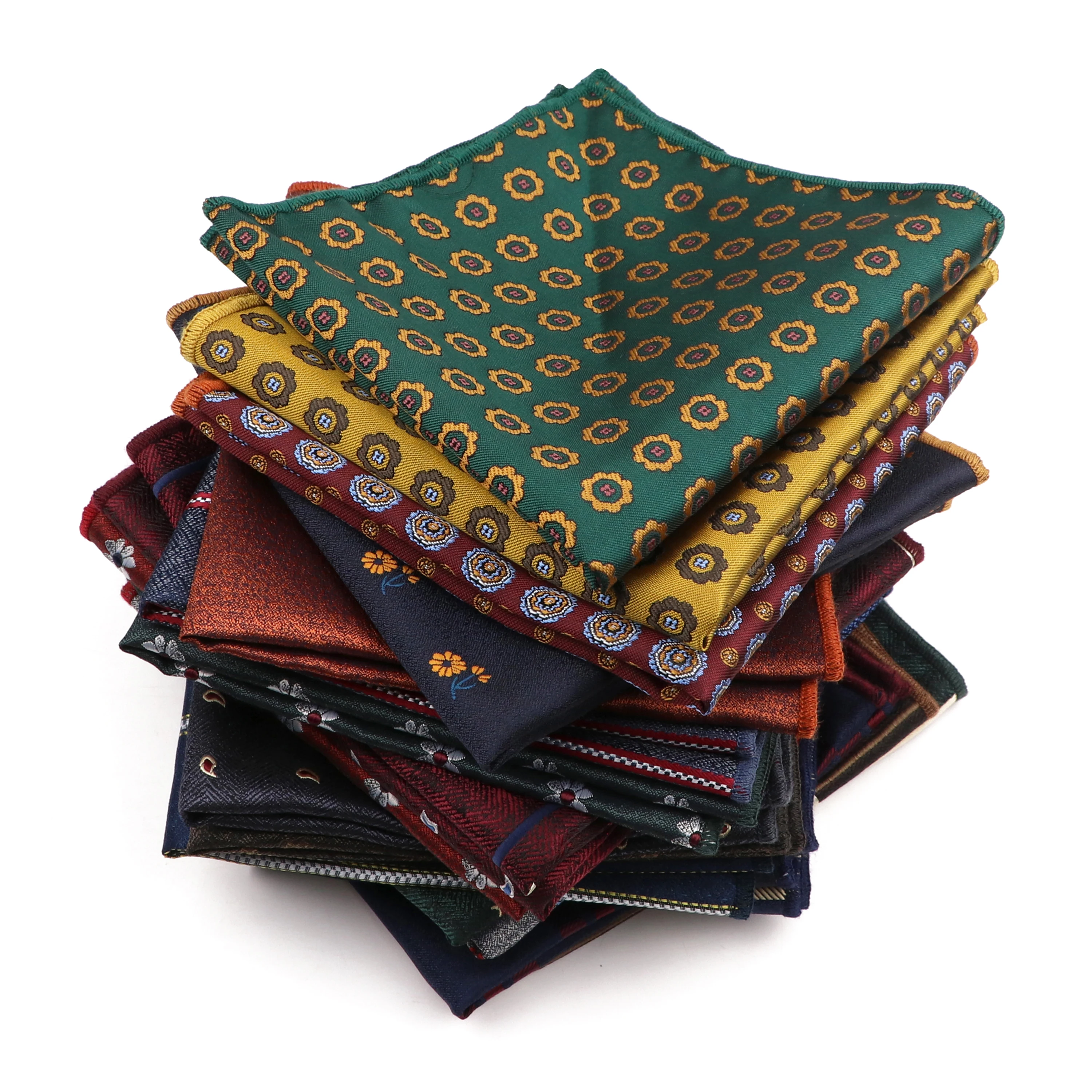 High Grade New Style Jacquard Woven Hanky Pocket Square Dot Striped Floral Handkerchief Fit Formal Party Workplace Suit Gift