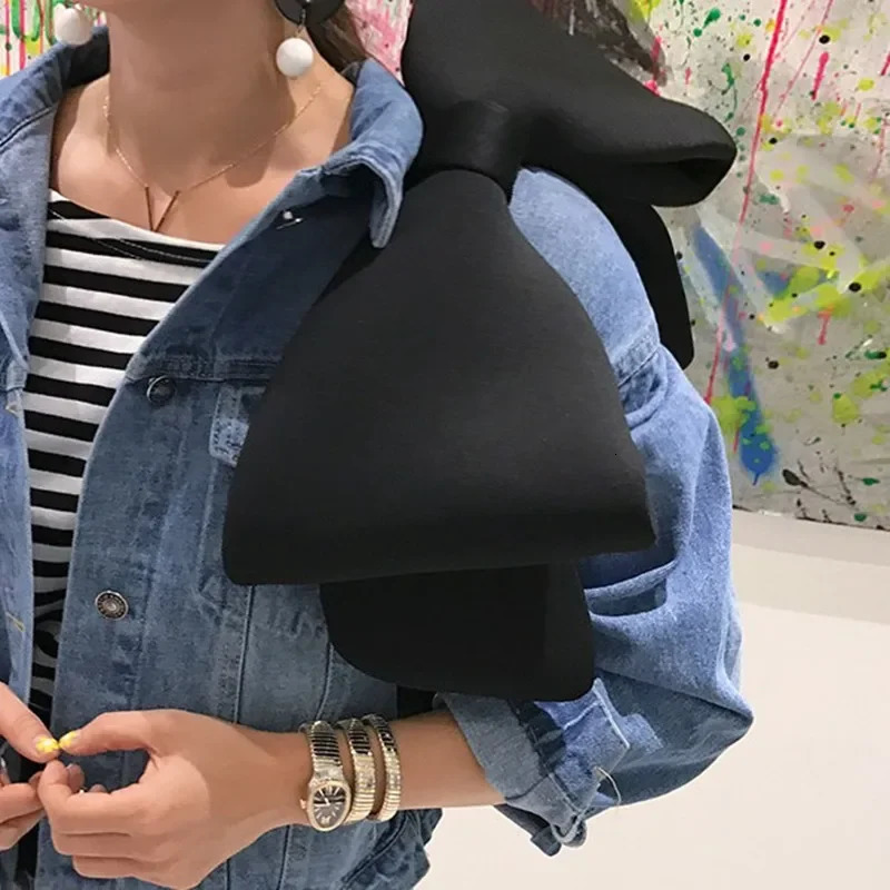 Womens casual shoulder messenger bag rib bag cute bow handbag womens night patrol bag bolsas 5 colors 241031