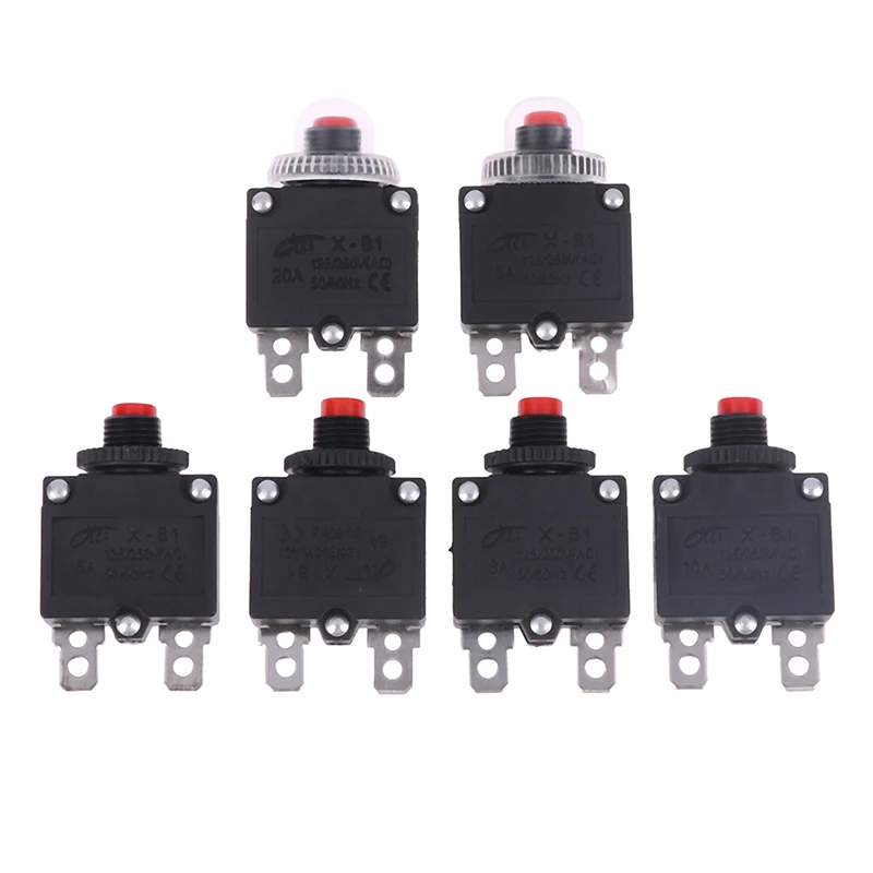 5A 6A 8A 10A 15A 20A Thermal Switch Circuit Breaker Overload Protector Fuse