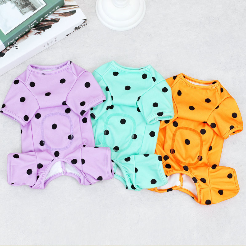 Dot Pattern Dog Pajamas Spring&Summer Pet Clothes Puppy Costume Dog Jumpsuit Pyjamas For Small Medium Dogs Chiwawa Pets Overalls