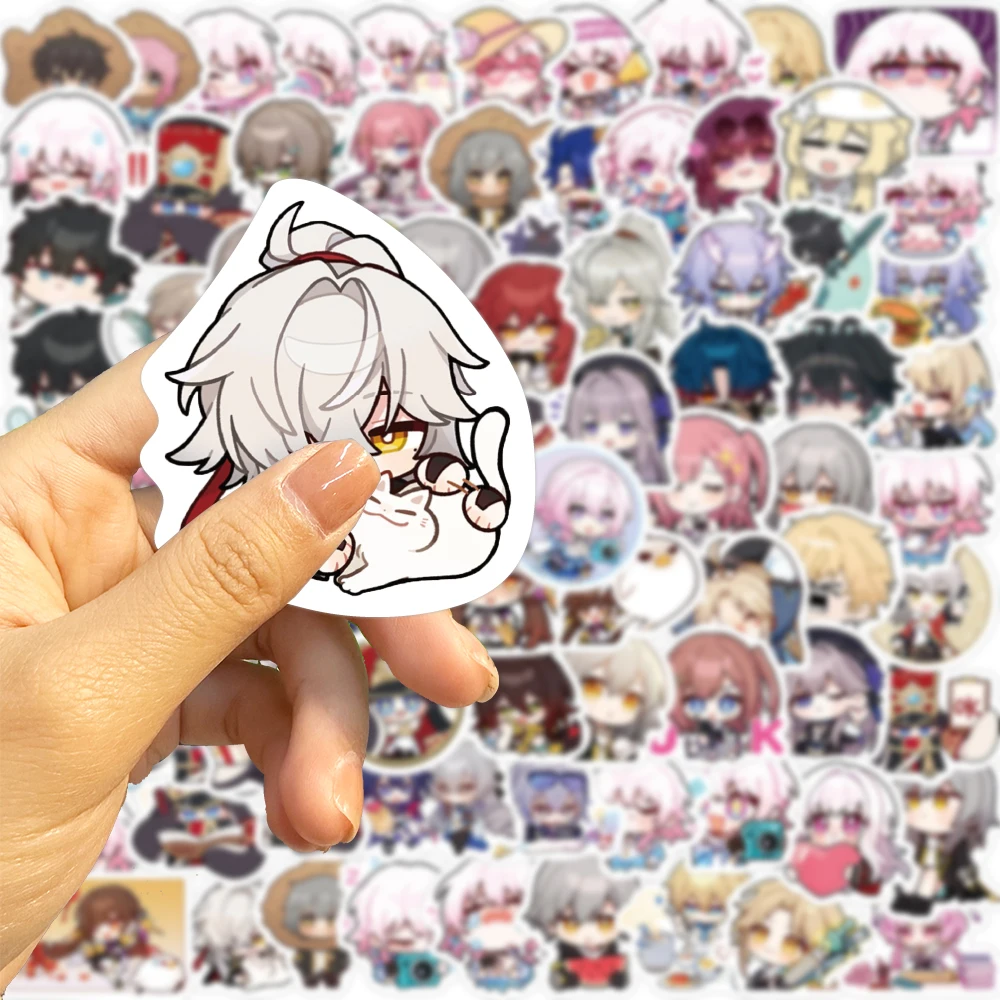 80PCS Cute Anime Honkai Star Rail Stickers Travel Skateboard Suitcase Guitar Luggage Laptop Graffiti Sticker Decals Toy