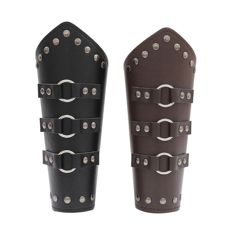 Wrist Knight Gauntlet Vintage Bracers with Rivet Decor Adult Cycling Wrist Guard Cosplay Bracers Halloween Supplies Wholesale smile