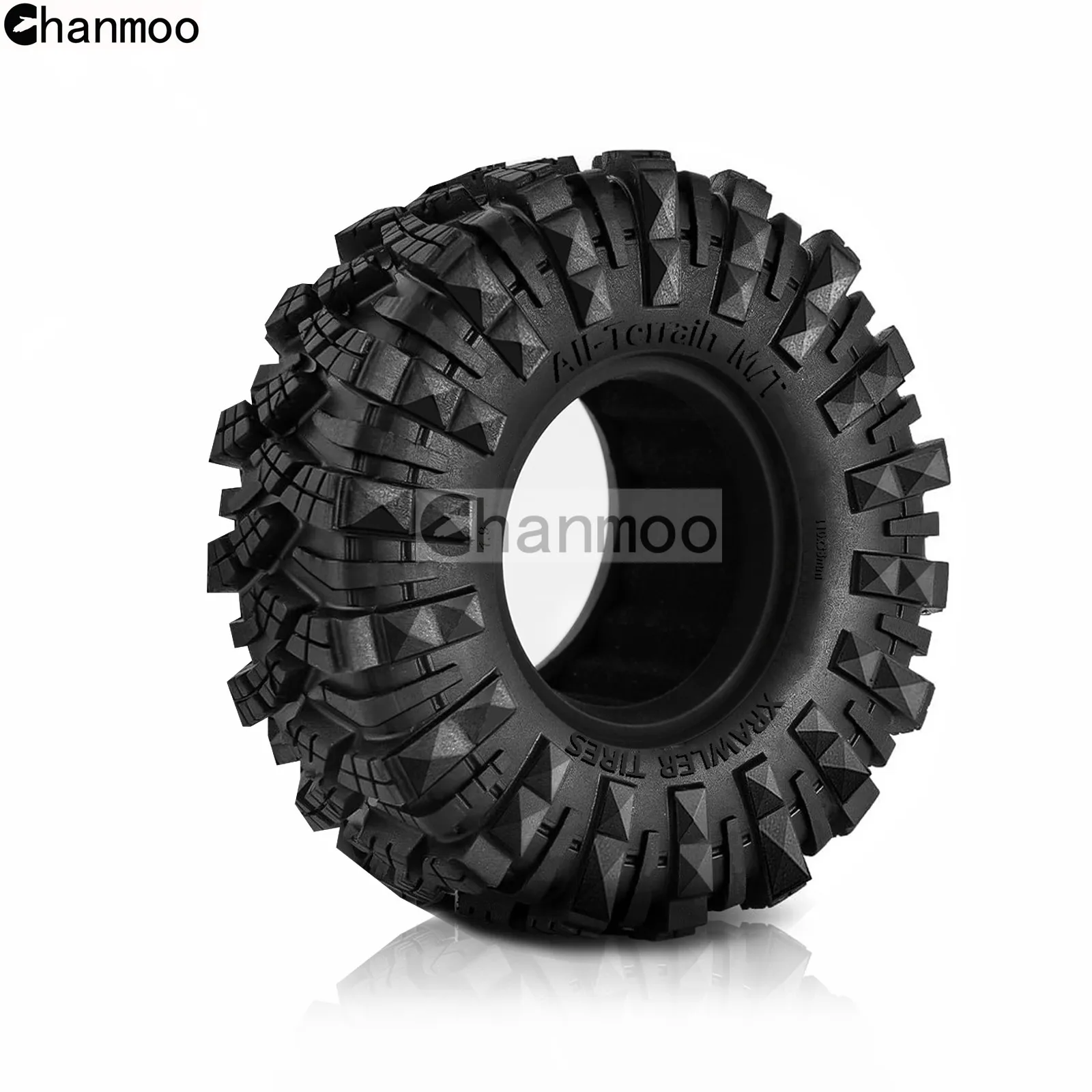 Chanmoo 1.9 Rubber Tires 110mm Wheel Tyres for 1/10 RC Crawler Car Axial SCX10 II III 90046 Traxxas TRX4 4WD D90 Redcat Gen8