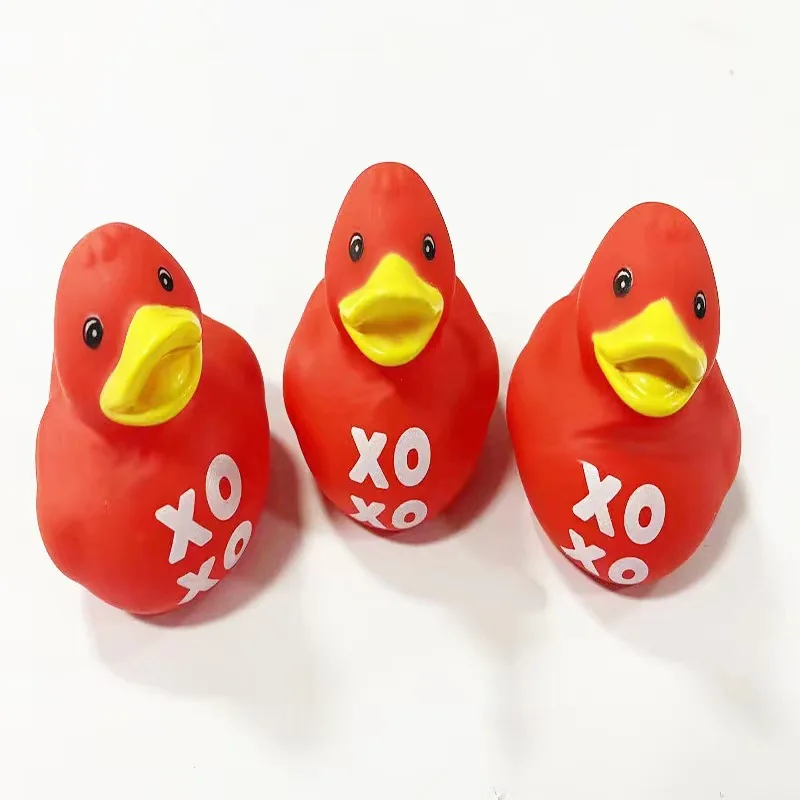5-30Pcs 2 Inch Valentine Rubber Ducks in Bulk Valentine's Day Pink Red White Purple Small Heart Rubber Ducks for Pool Bathtub