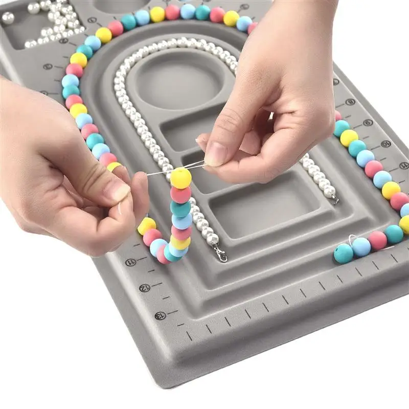 1-3pcs Flocked Bead Board 2025 Jewelry Making Measuring Tool DIY Bracelet Necklace new Accessories Finding Organizer Tray Craft Tool