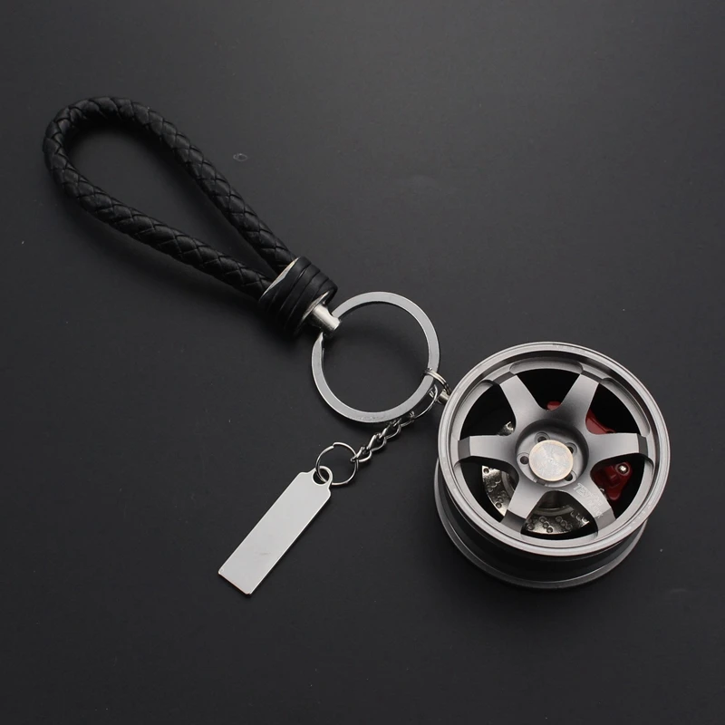 Car Keychains Alloy TE37 Wheel Keyring For Auto Accessories Motor Key Ring For Car Key Chain