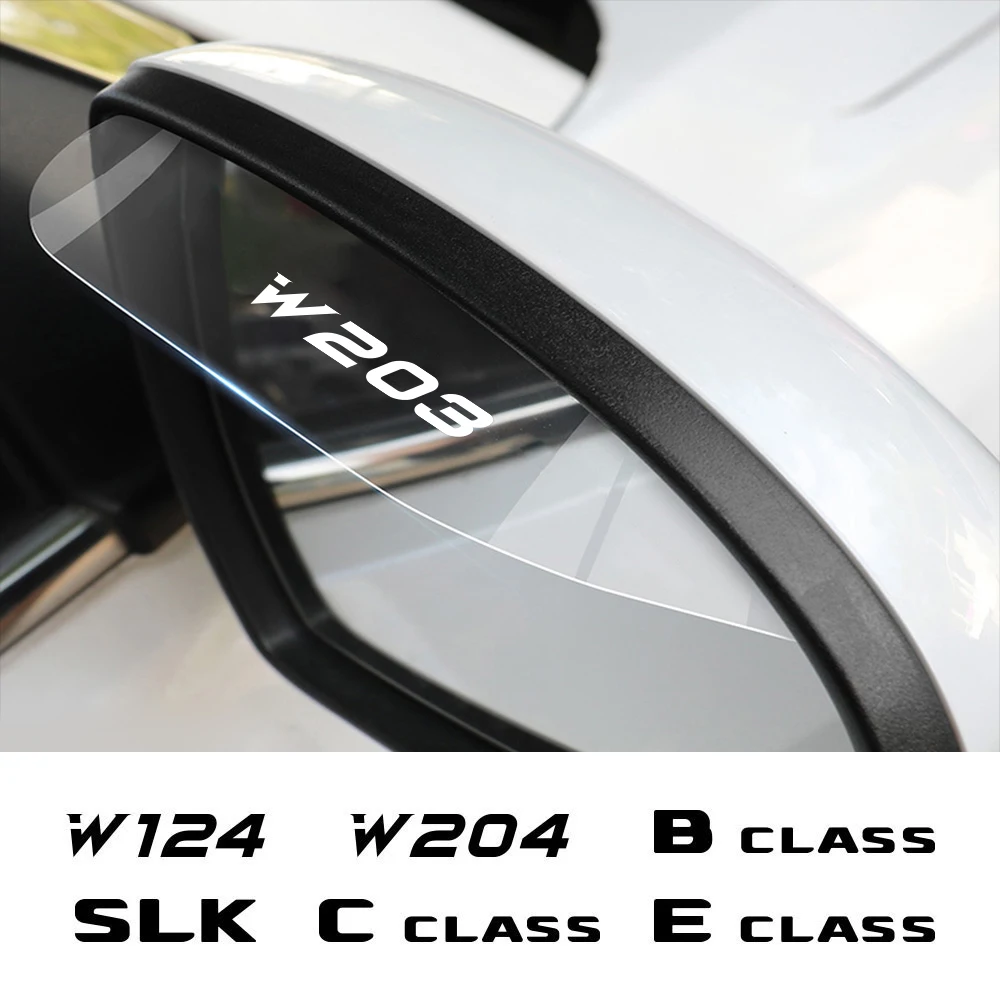 Car Transparent Rearview Mirror Rain Eyebrow Cover For Mercedes Benz W124 W203 W204 Slk R171 R170 Cla Sl Slc C B E A S Class