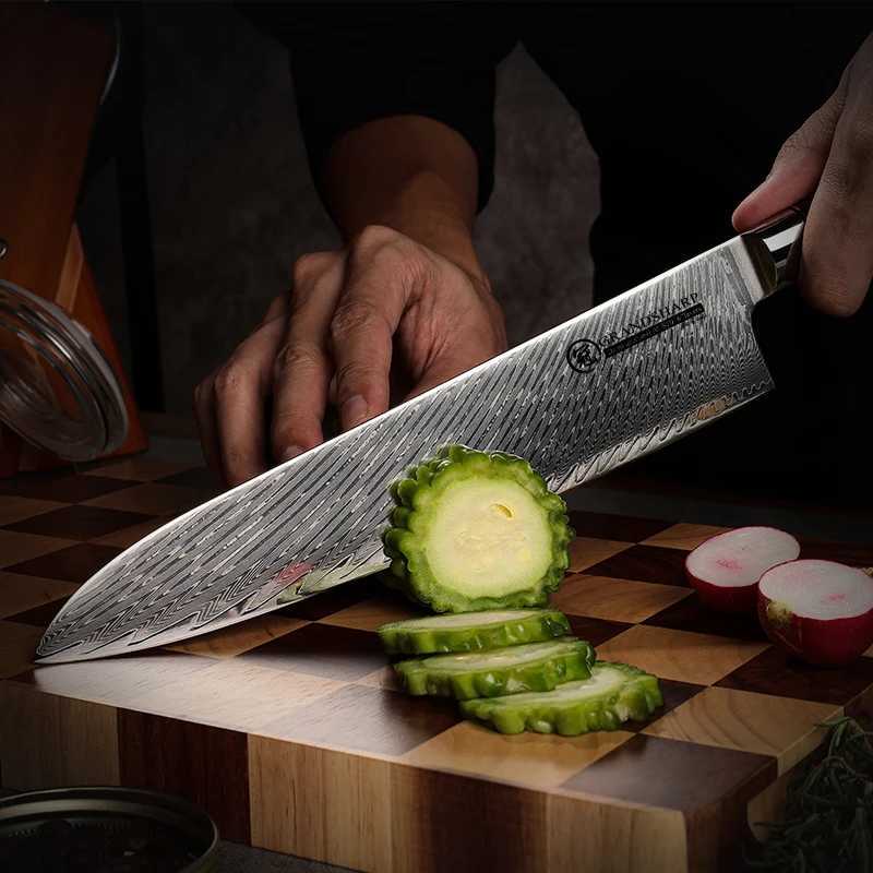 Damascus Knife Set AUS10 Japanese Steel Chef Kitchen Knife Santoku Paring Toast Knife Butcher Tool Honeycomb Handle New X241102