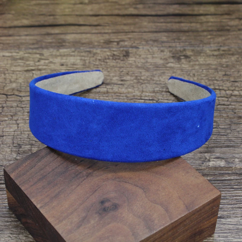 Cute DIY Designer Hair Accessories 40mm Blue Green Wide Hairbands Velvet Headbands For Women Girls