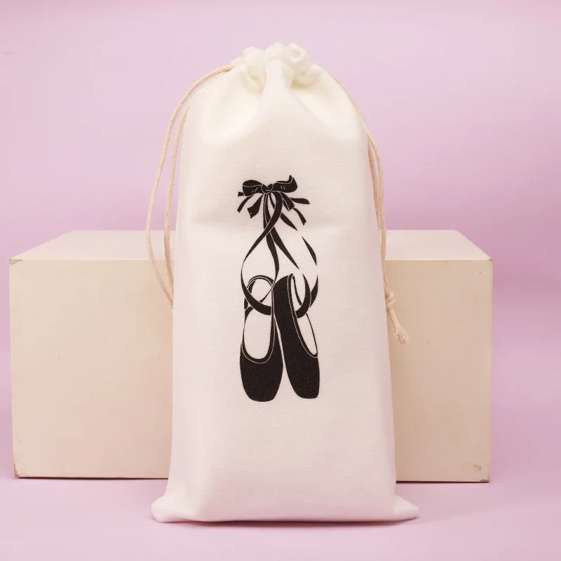 Ruoru Drawstring Ballet Bag White Color dance Bag for Girls Ballerina Pointe Shoes Bags Ballet Dance Accessories