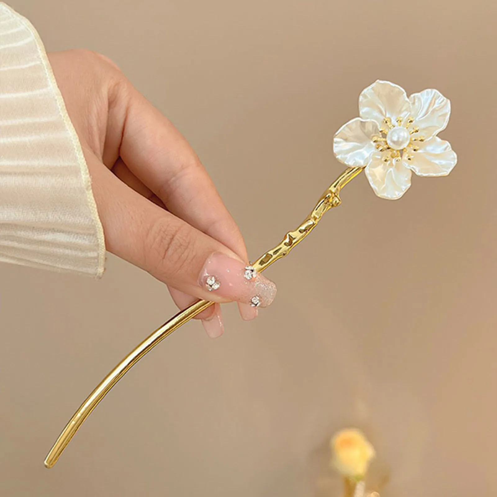 Classic Hair Stick Chinese Style Flower Hairpin Handmade Hairpins Women Chinese Hanfu Jewelry Accessories Hair Ornaments