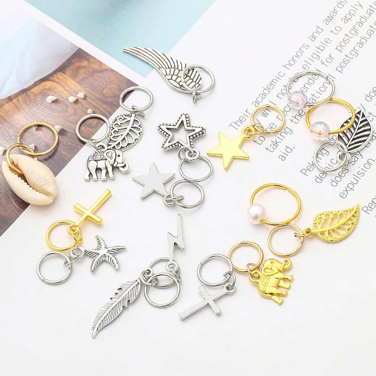 5Pcs Gold Silver Dreadlocks Hair Bead Dreadlock Bride Hair Rings Decor Braiding Hairpins Braiders Hair Accessories Wholesale